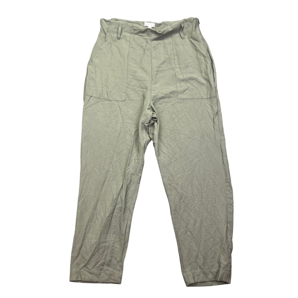 Leith Utility Pants High Waist Pockets Casual Trousers‎ Olive Green Size XL